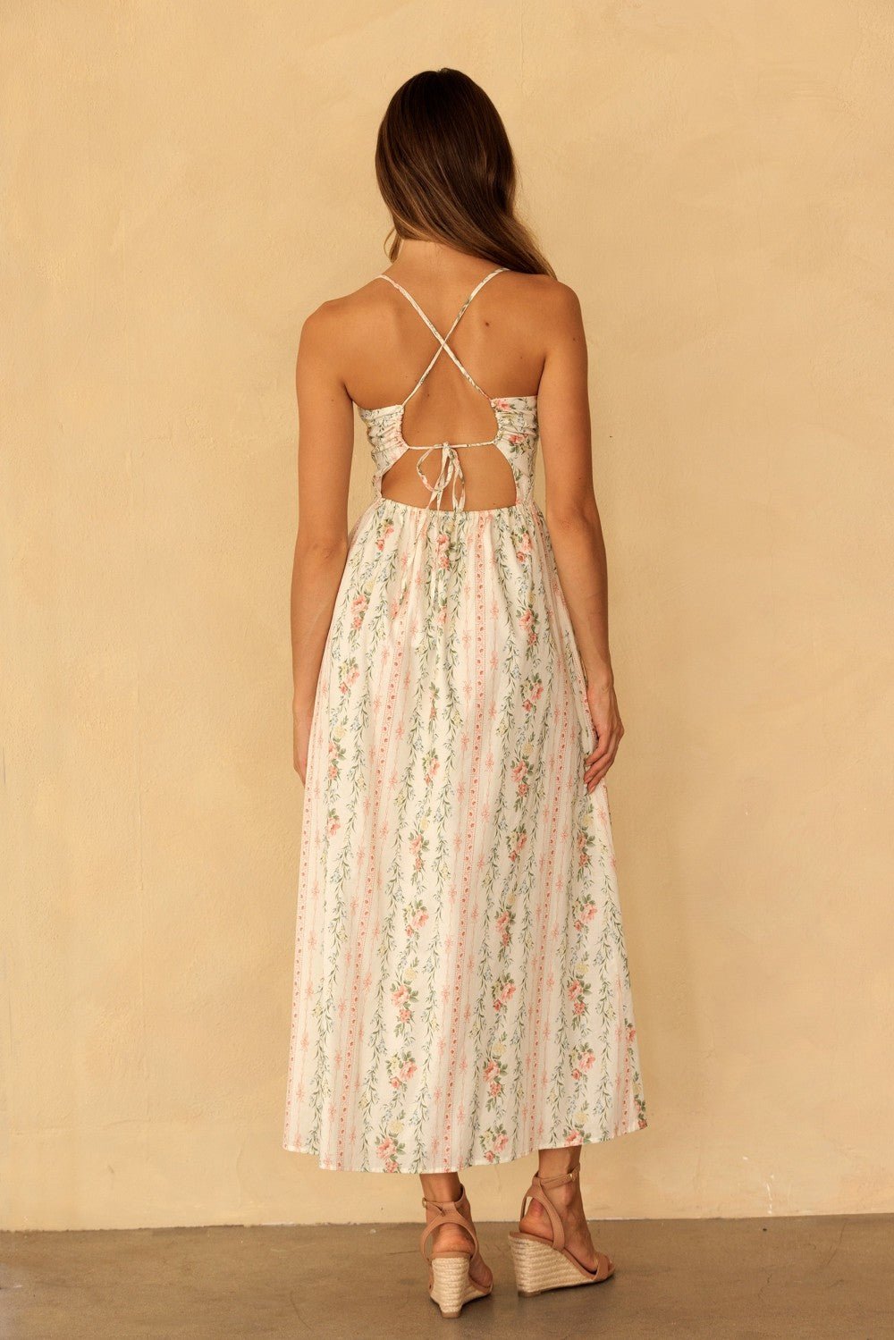 Sylvana Floral Stripe Maxi Dress - Westly