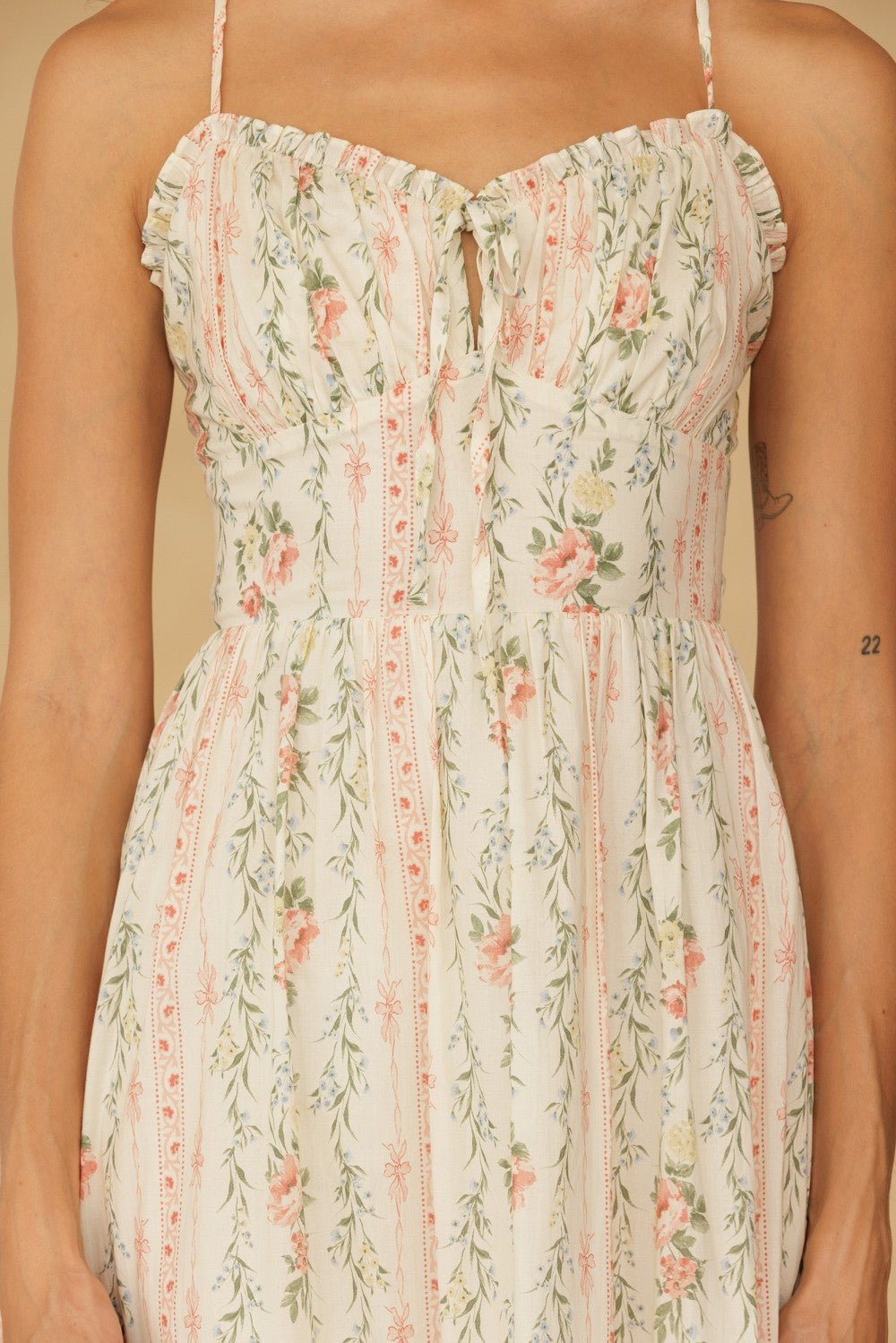 Sylvana Floral Stripe Maxi Dress - Westly