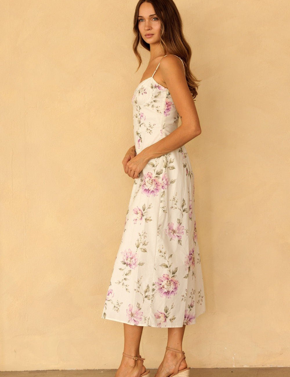Sylvette Floral Sweetheart Midi Dress - Westly