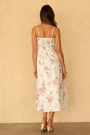 Sylvette Floral Sweetheart Midi Dress - Westly