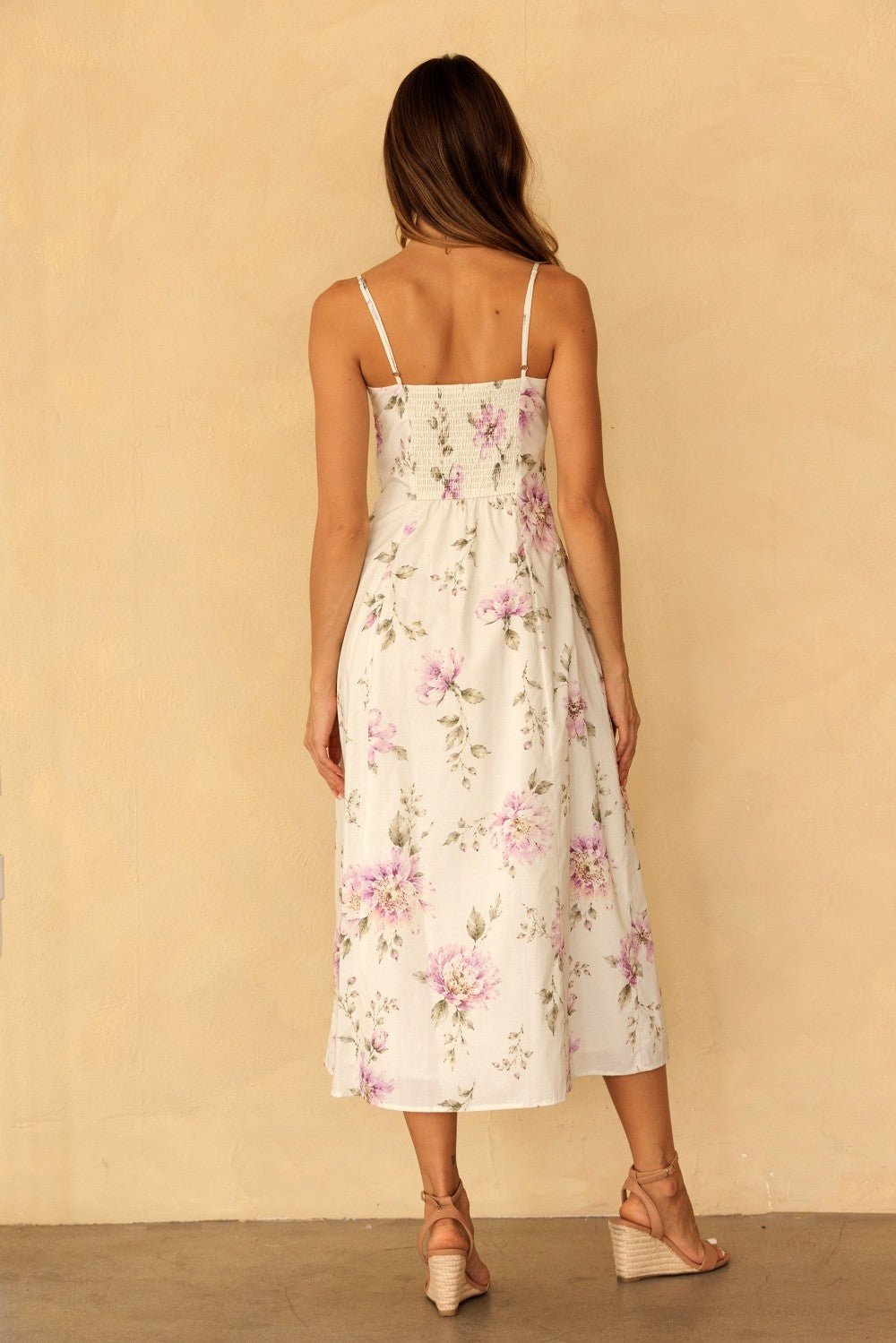 Sylvette Floral Sweetheart Midi Dress - Westly