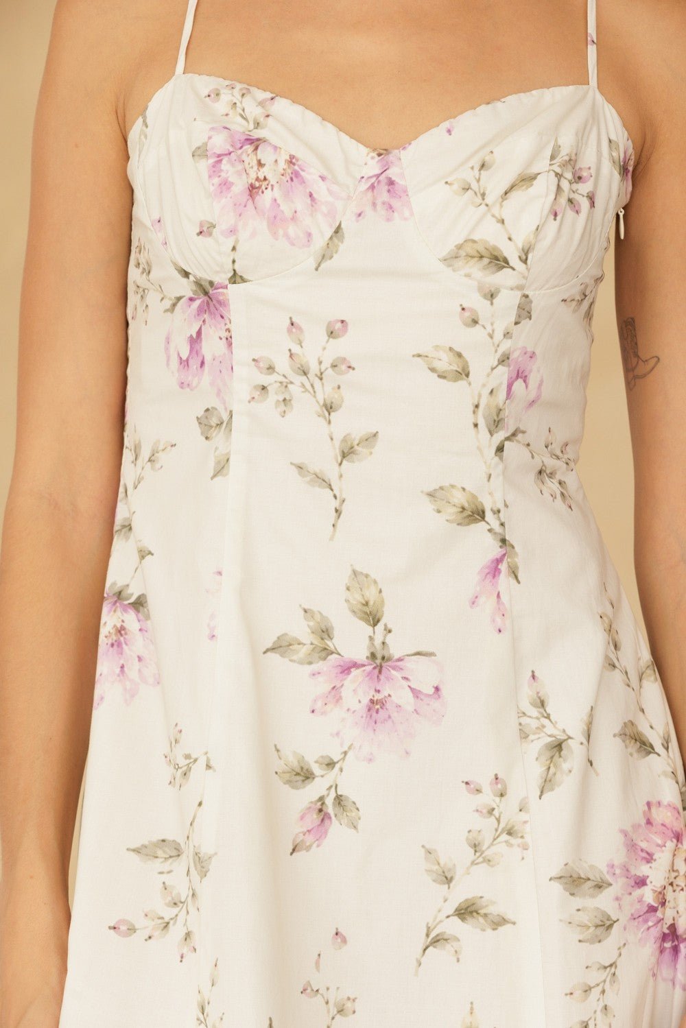 Sylvette Floral Sweetheart Midi Dress - Westly