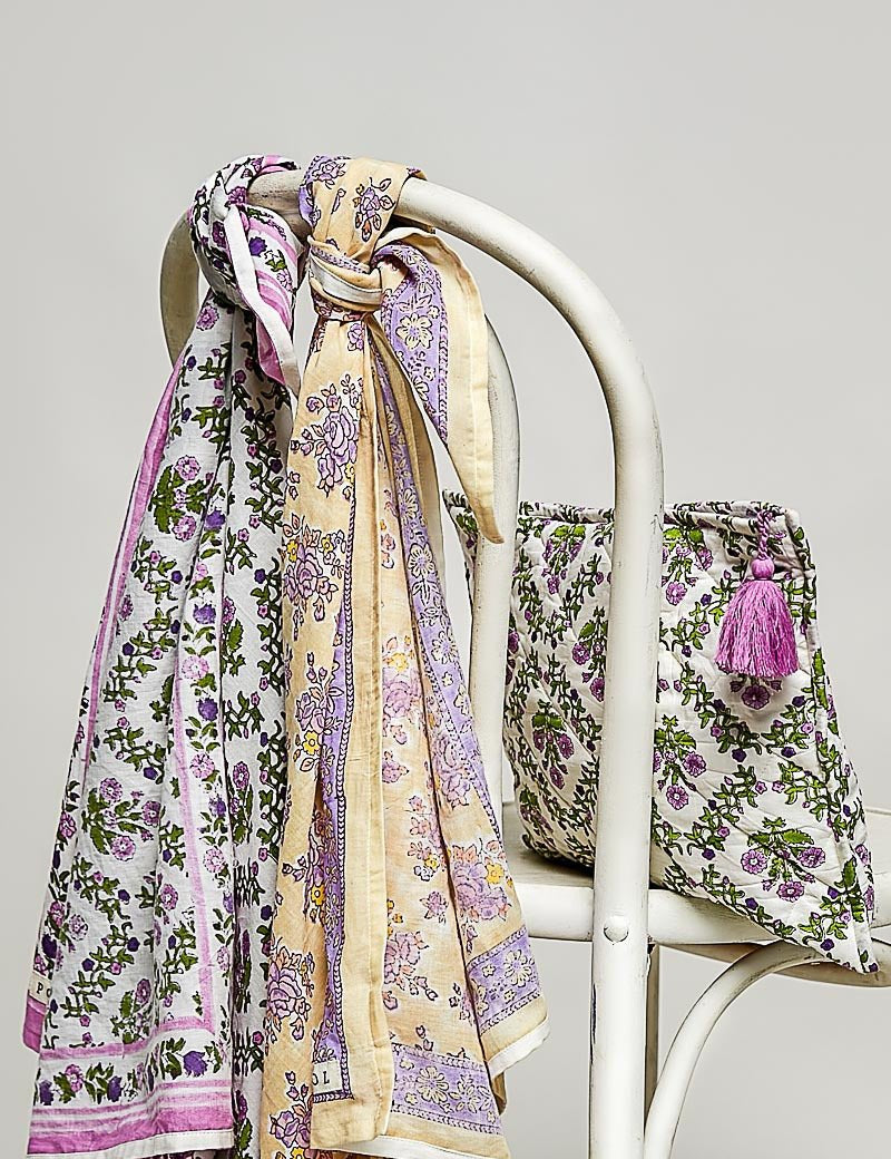 Sylvie Hand Block Print Scarf - Westly