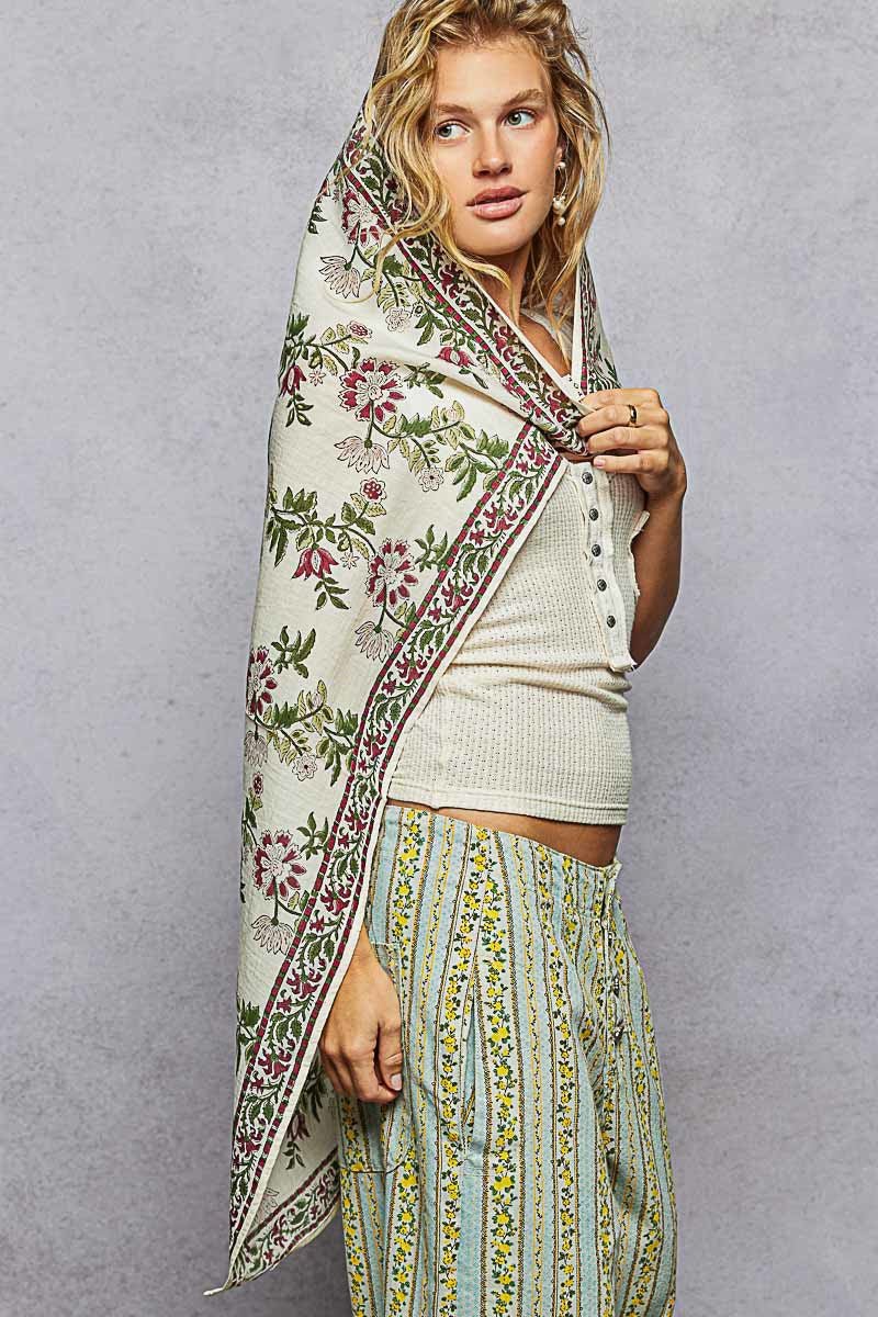 Sylvie Hand Block Print Scarf - Westly