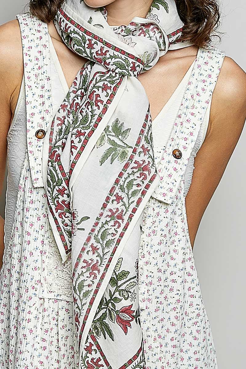 Sylvie Hand Block Print Scarf - Westly