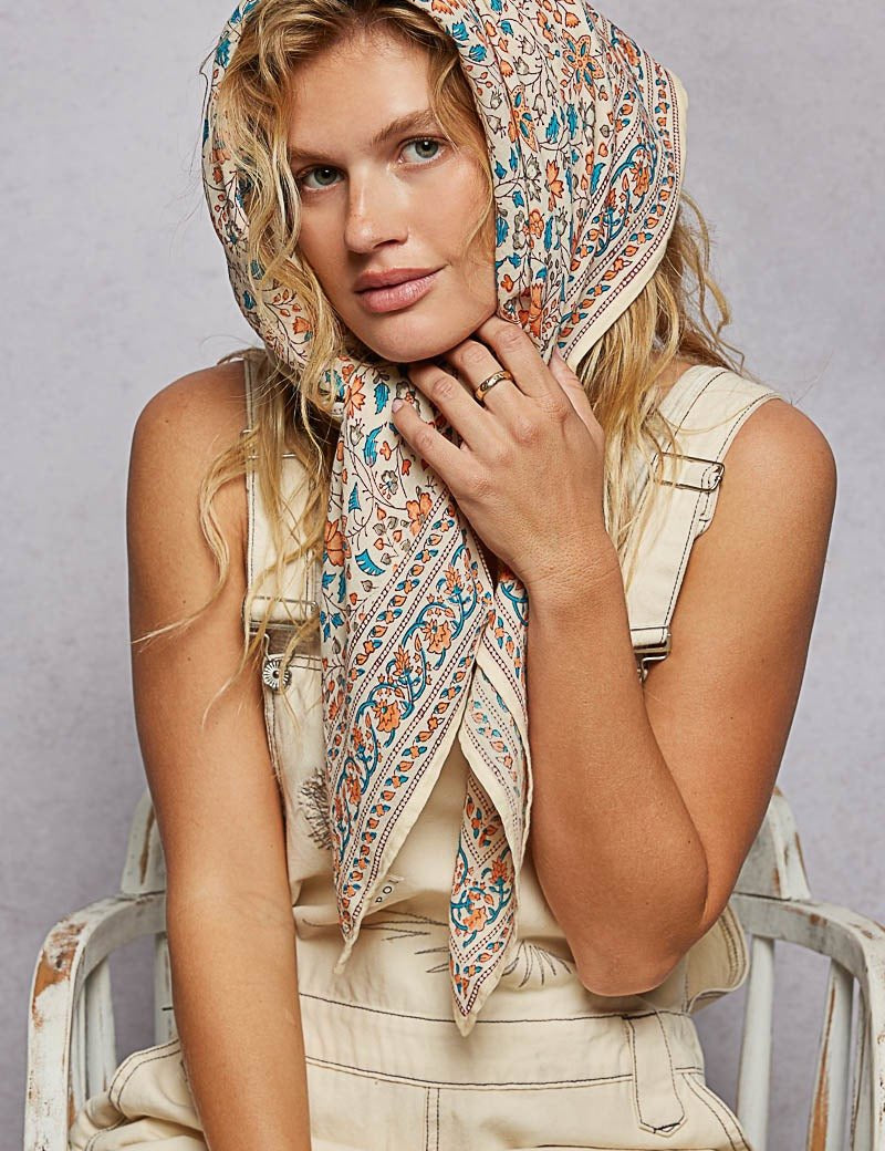 Sylvie Hand Block Print Scarf - Westly