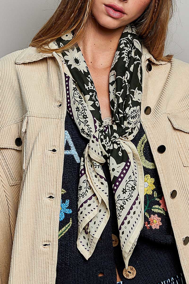 Sylvie Hand Block Print Scarf - Westly