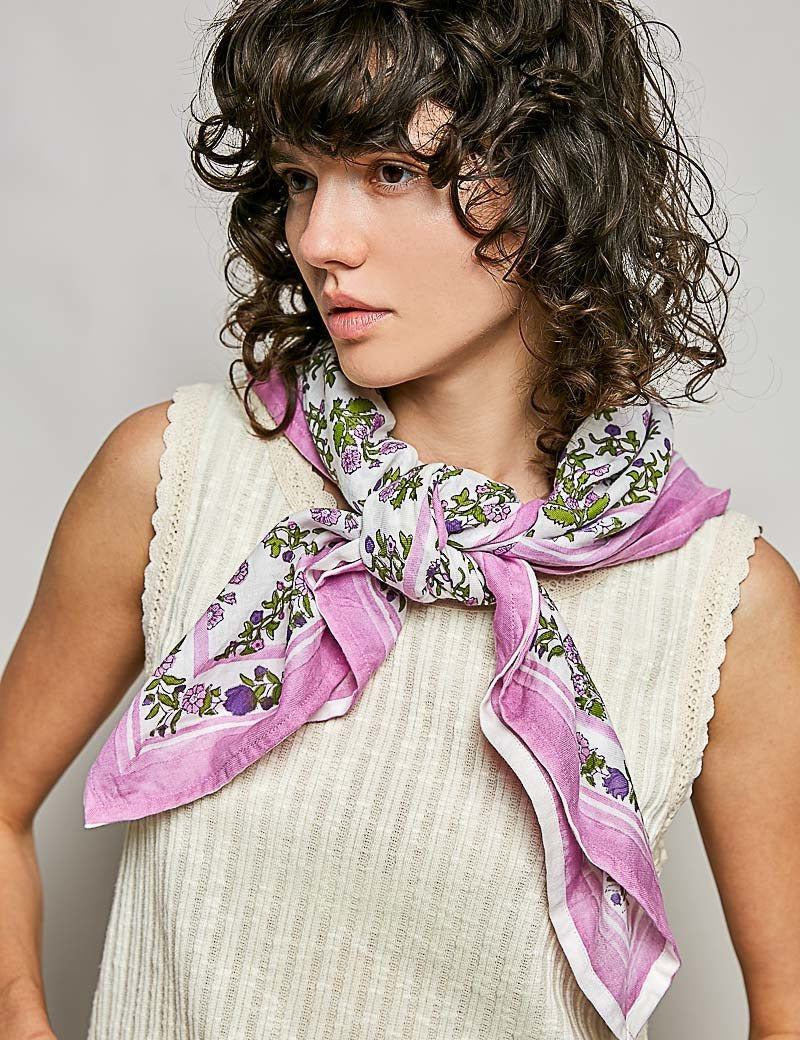 Sylvie Hand Block Print Scarf - Westly