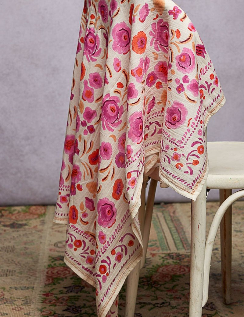 Sylvie Hand Block Print Scarf - Westly
