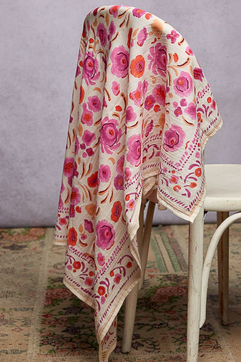 Sylvie Hand Block Print Scarf - Westly