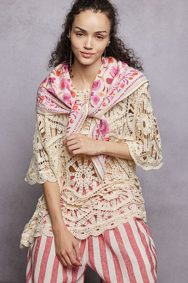 Sylvie Hand Block Print Scarf - Westly