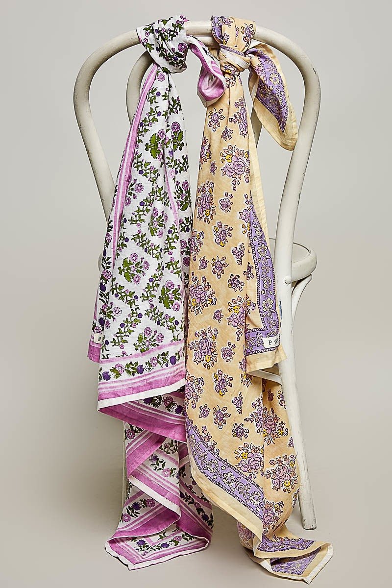 Sylvie Hand Block Print Scarf - Westly