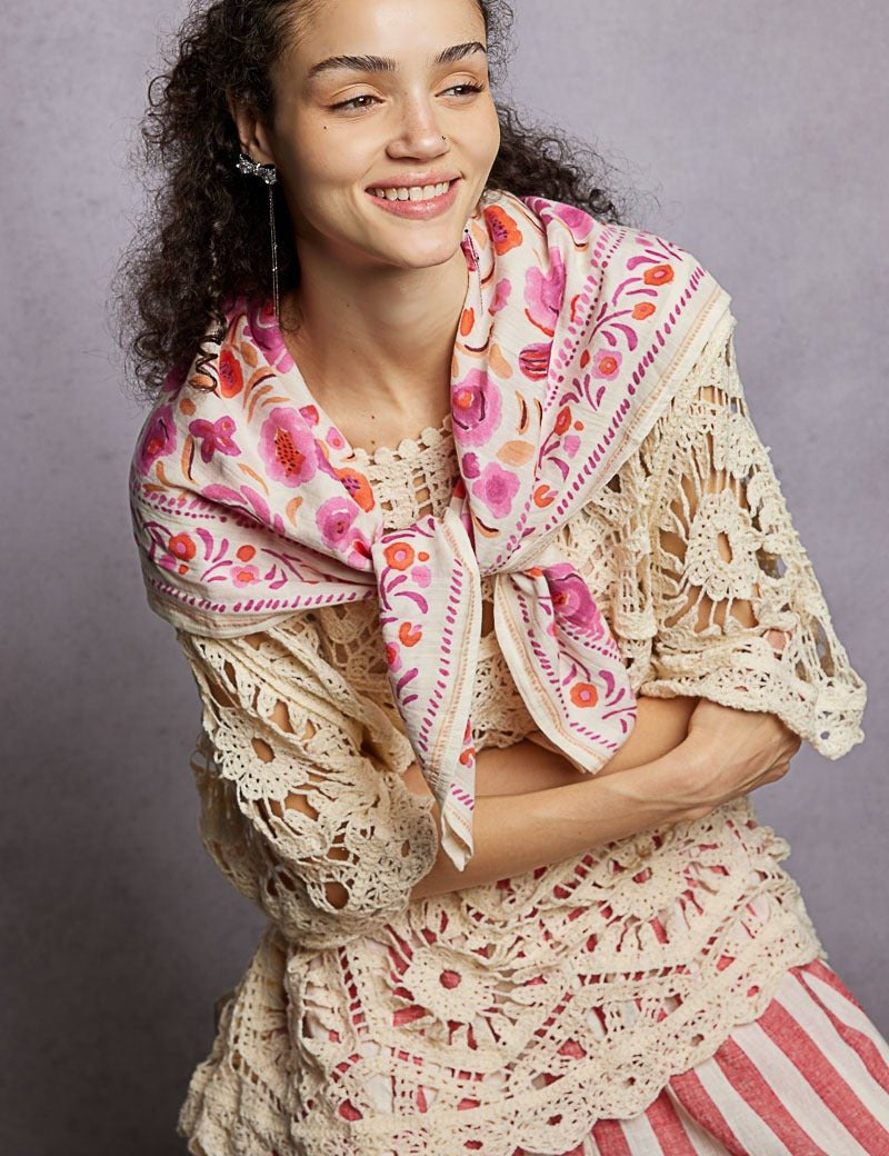 Sylvie Hand Block Print Scarf - Westly