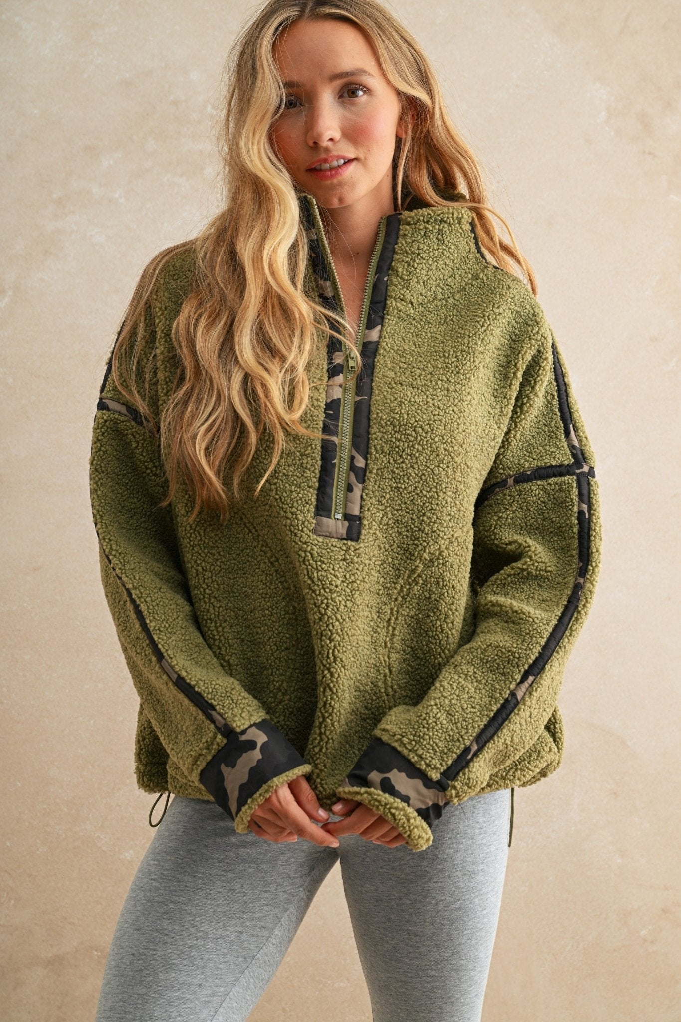 Tahoe Camo Contrast Fleece Pullover - Westly