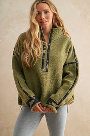 Tahoe Camo Contrast Fleece Pullover - Westly