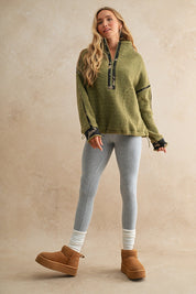 Tahoe Camo Contrast Fleece Pullover - Westly