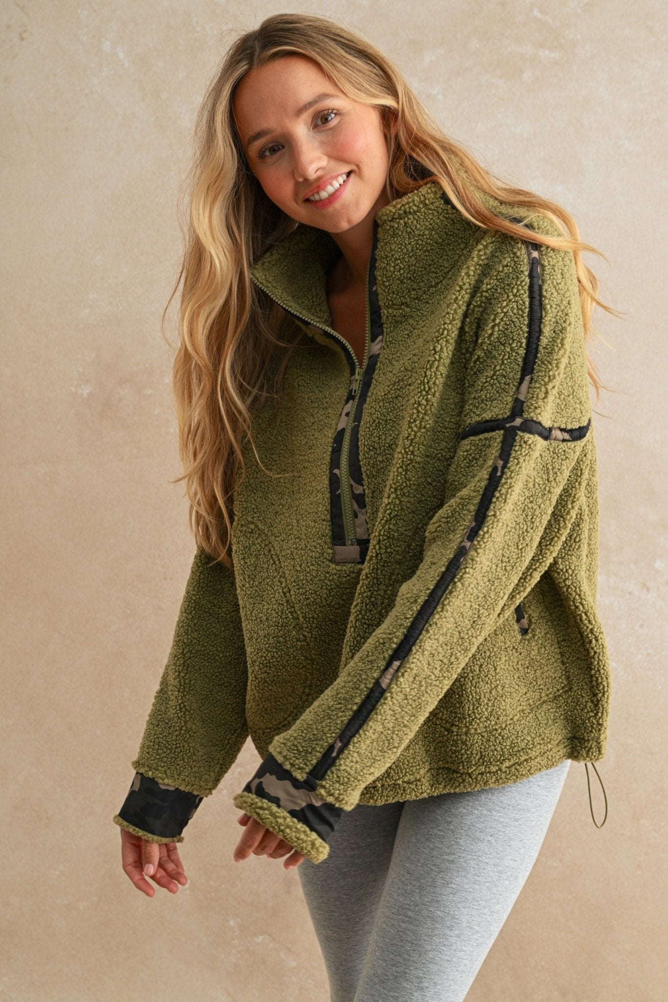 Tahoe Camo Contrast Fleece Pullover - Westly