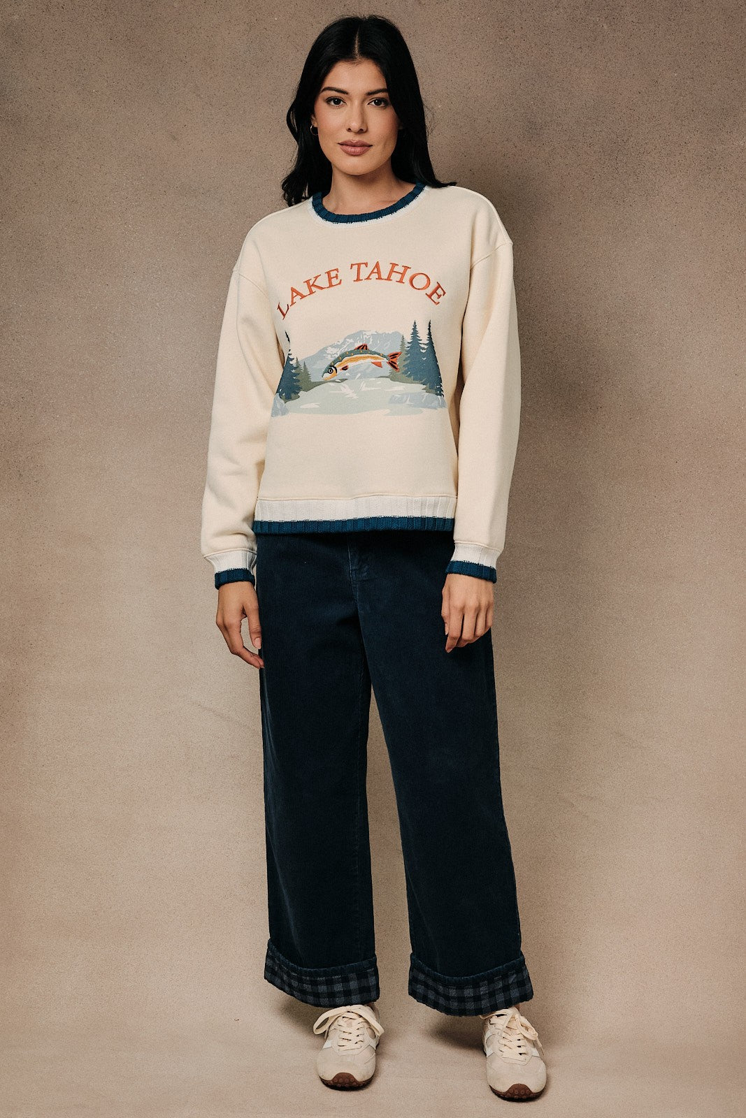 Tahoe Time Contrast Trim Graphic Sweatshirt - Westly
