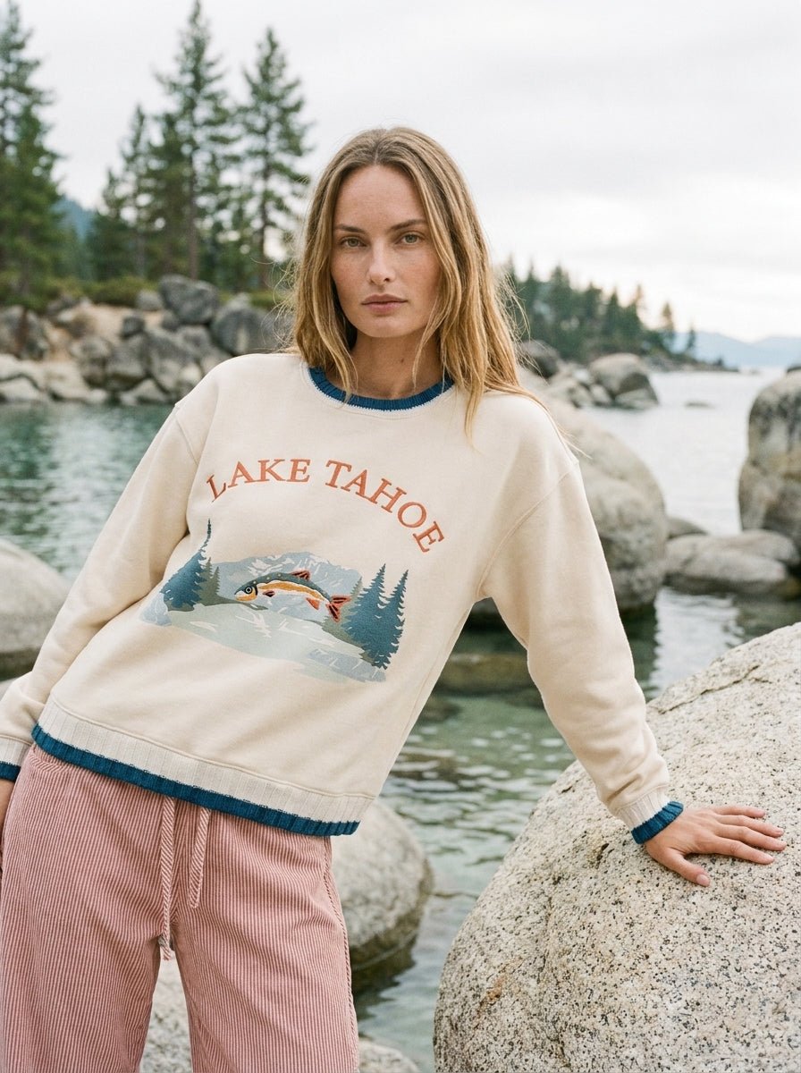 Tahoe Time Contrast Trim Graphic Sweatshirt - Westly