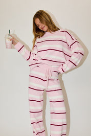Take Five Plush Stripe Knit Lounge Set - Westly