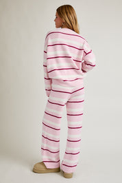 Take Five Plush Stripe Knit Lounge Set - Westly