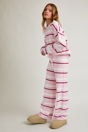 Take Five Plush Stripe Knit Lounge Set - Westly