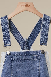 Tallulah Denim Overall Dress With Tiered Ruffle Skirt - Westly
