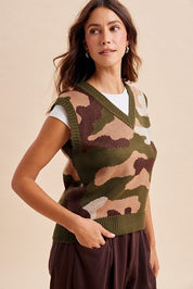 Talulah Camouflage Sweater Vest - Westly