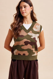 Talulah Camouflage Sweater Vest - Westly