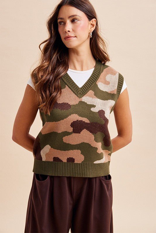 Talulah Camouflage Sweater Vest - Westly