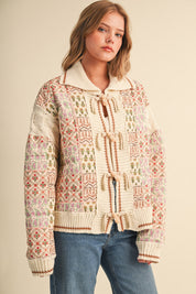 Tapestry House Floral Toggle Jacket in Warm Sand Floral - product photo 4