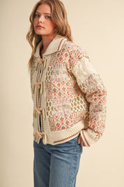 Tapestry House Floral Toggle Jacket in Warm Sand Floral - product photo 6