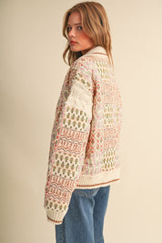 Tapestry House Floral Toggle Jacket in Warm Sand Floral - product photo 9
