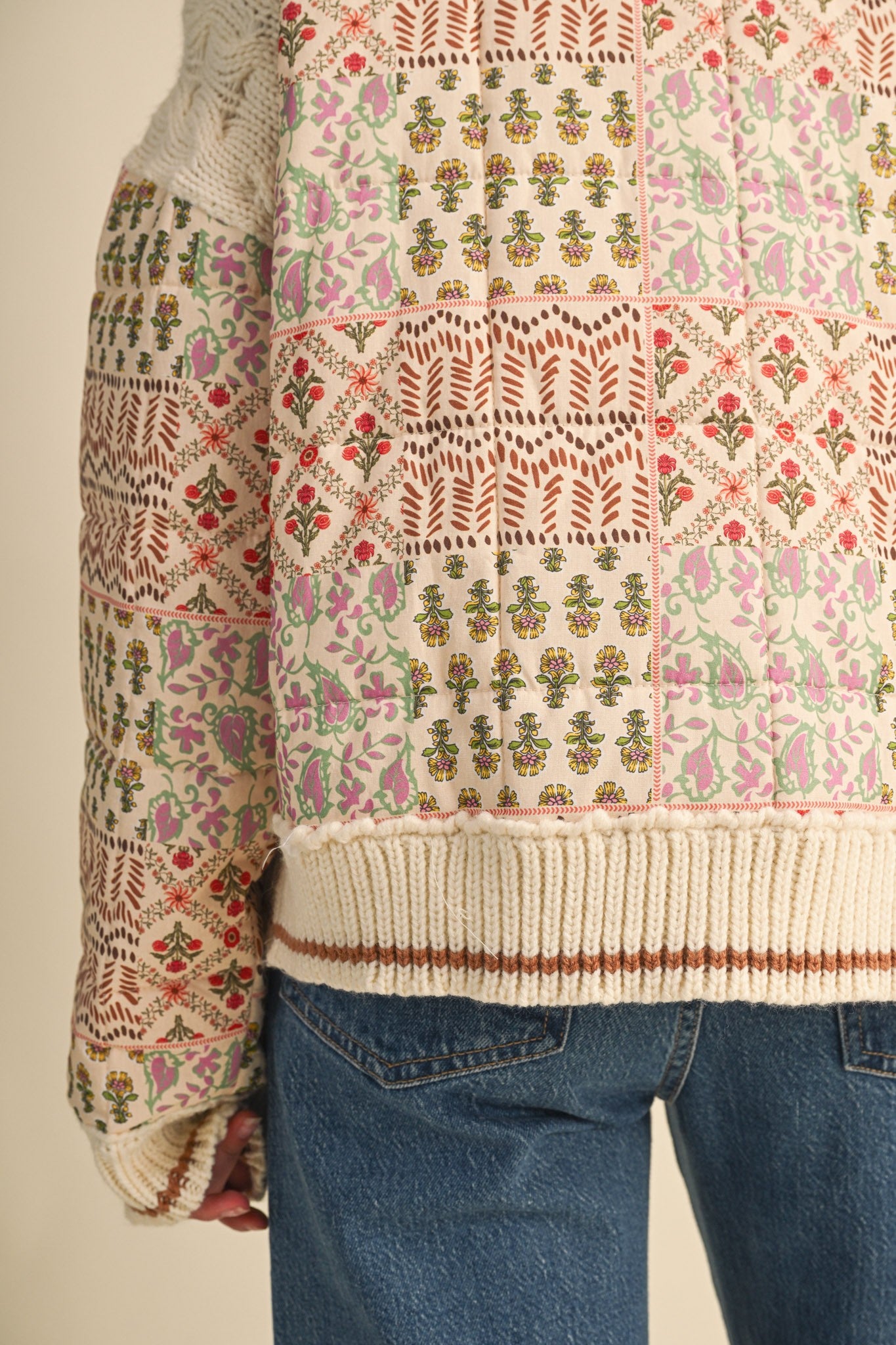 Tapestry House Floral Toggle Jacket in Warm Sand Floral - product photo 14