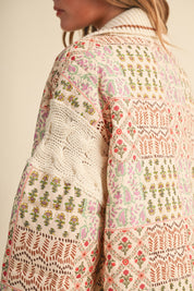 Tapestry House Floral Toggle Jacket in Warm Sand Floral - product photo 15