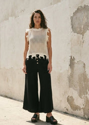 Tegan Washed Cotton Gauze Palazzo Pants - Westly