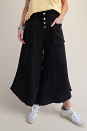 Tegan Washed Cotton Gauze Palazzo Pants - Westly