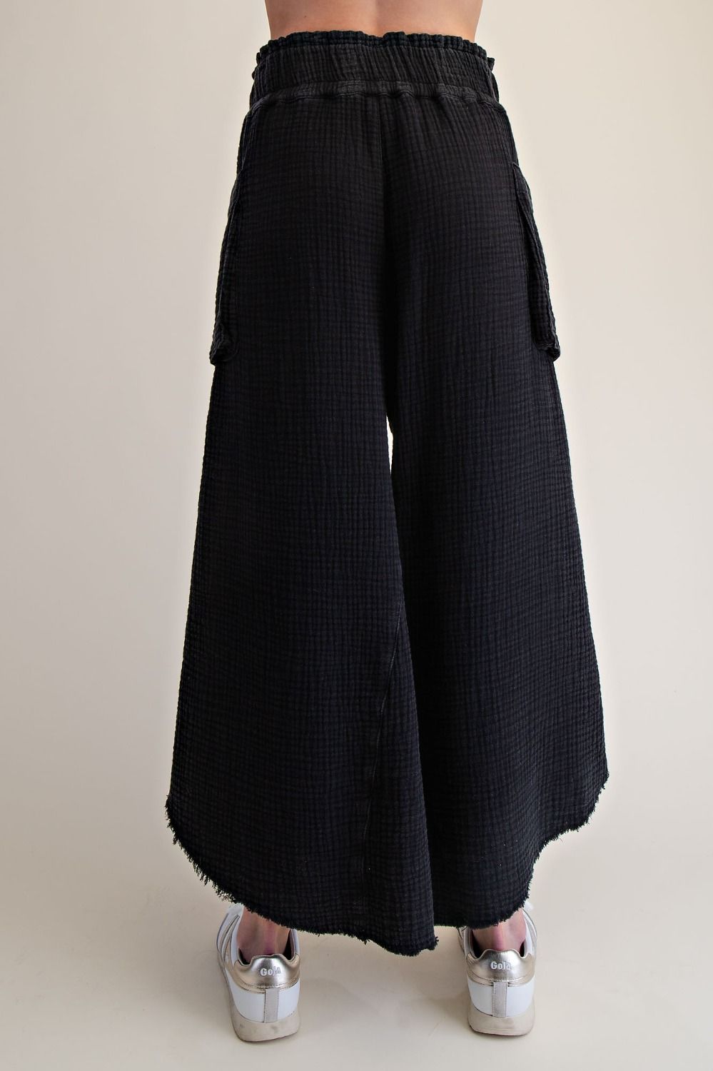Tegan Washed Cotton Gauze Palazzo Pants - Westly