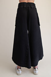 Tegan Washed Cotton Gauze Palazzo Pants - Westly