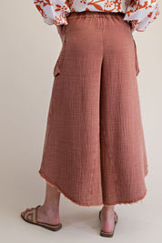 Tegan Washed Cotton Gauze Palazzo Pants - Westly