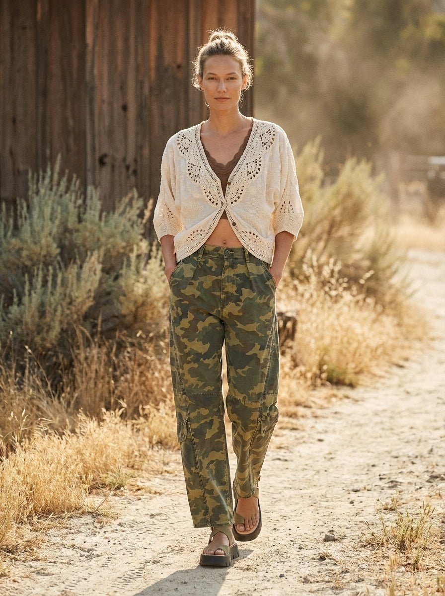 Terrain Mid - Rise Camo Cargo Pants with Utility Pockets - Westly