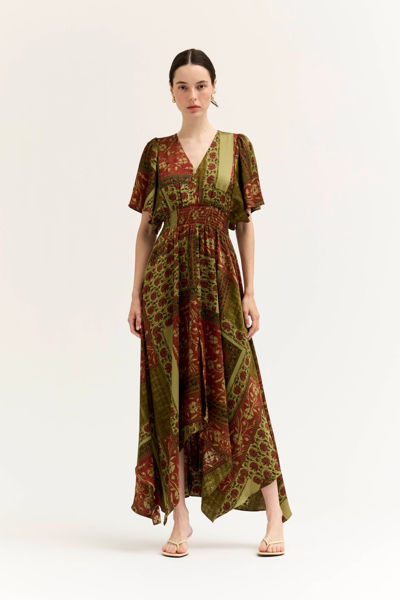 Tessera Asymmetric Print Maxi Dress - Westly