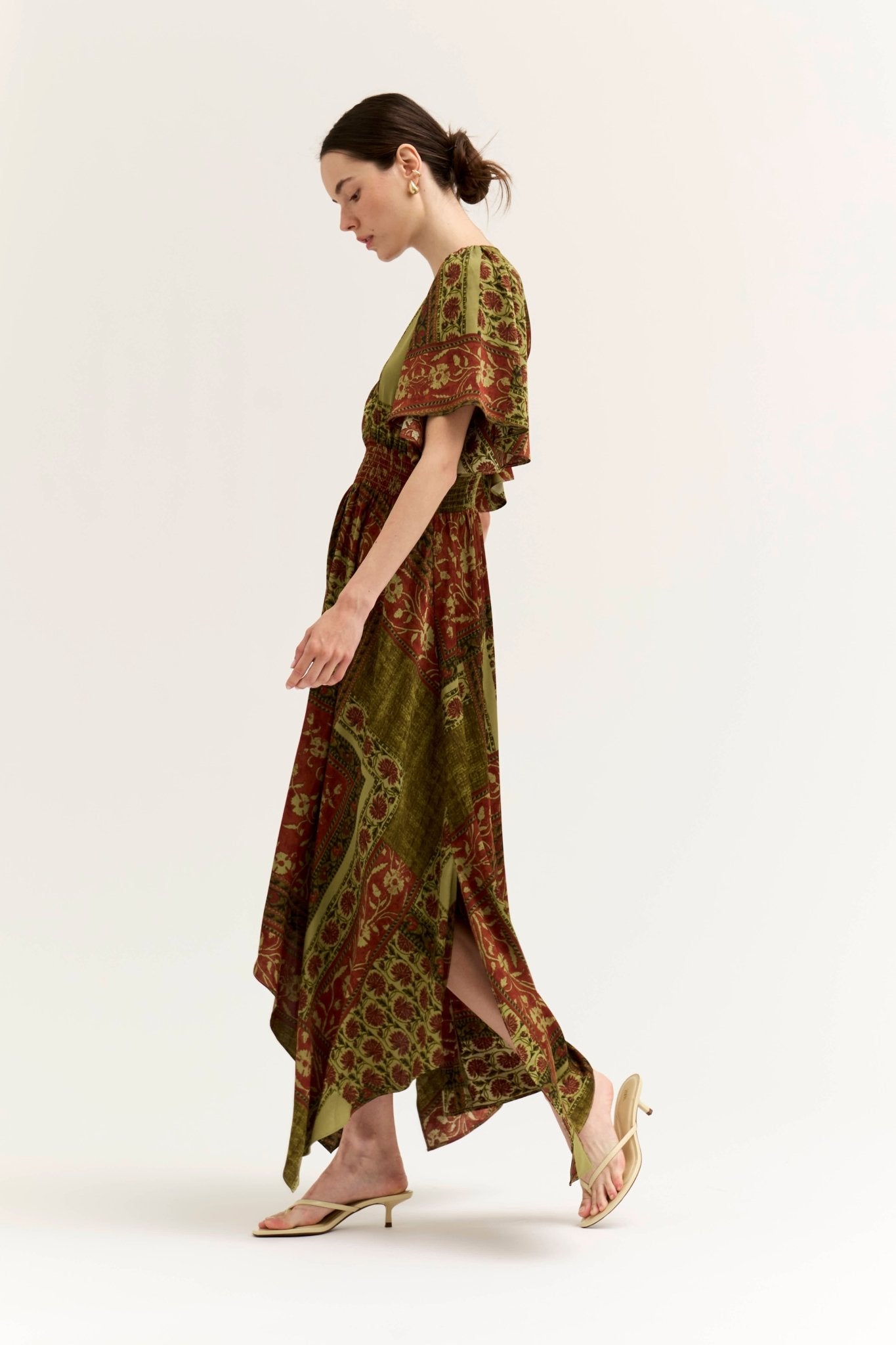 Tessera Asymmetric Print Maxi Dress - Westly