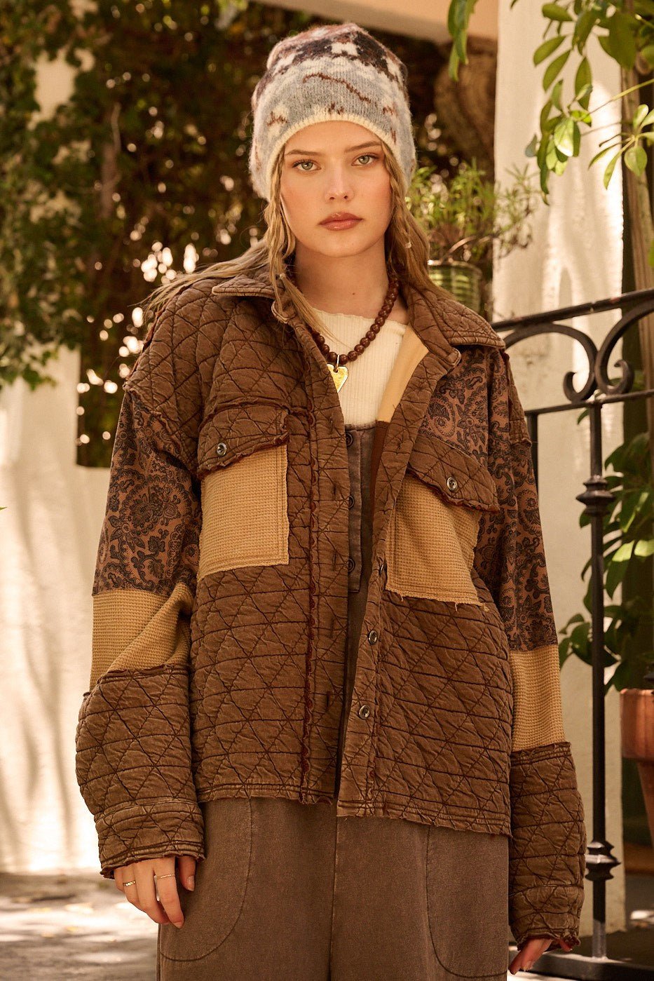 Textile House Paisley Quilted Shacket - Westly