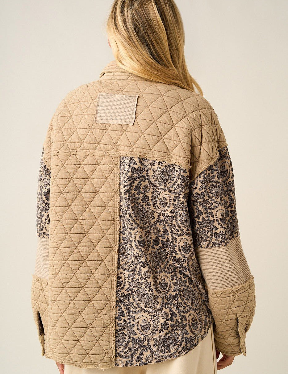 Textile House Paisley Quilted Shacket - Westly