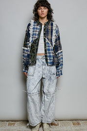 The Artisan Mixed Plaid Patchwork Shacket - Westly