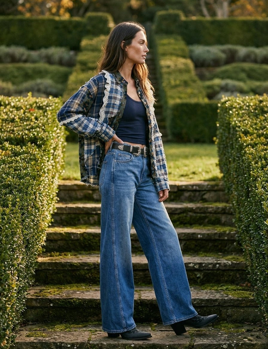 The Artisan Mixed Plaid Patchwork Shacket - Westly