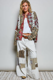 The Artisan Mixed Plaid Patchwork Shacket - Westly