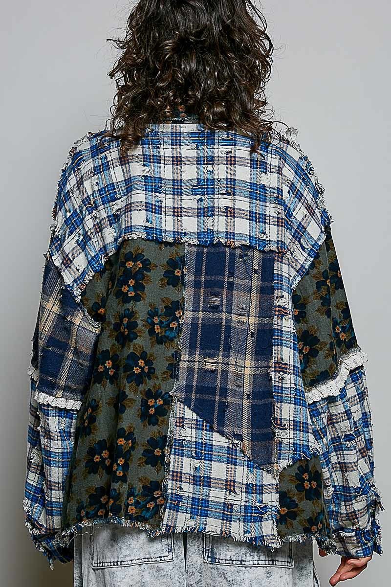 The Artisan Mixed Plaid Patchwork Shacket - Westly