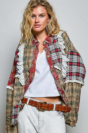 The Artisan Mixed Plaid Patchwork Shacket - Westly